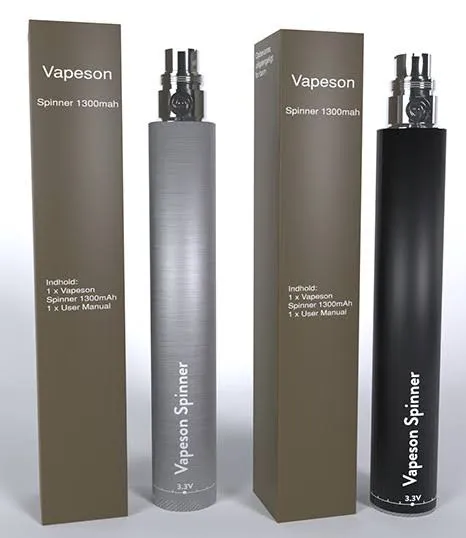 Vapeson Spinner Batteri 1300mAh (Schwarz)