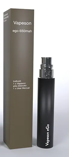 Vapeson eGo Batteri 650mAh (Sort)