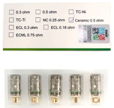 [1039] Eleaf EC Ceramic Coil 0.5 ohm (5PCS)